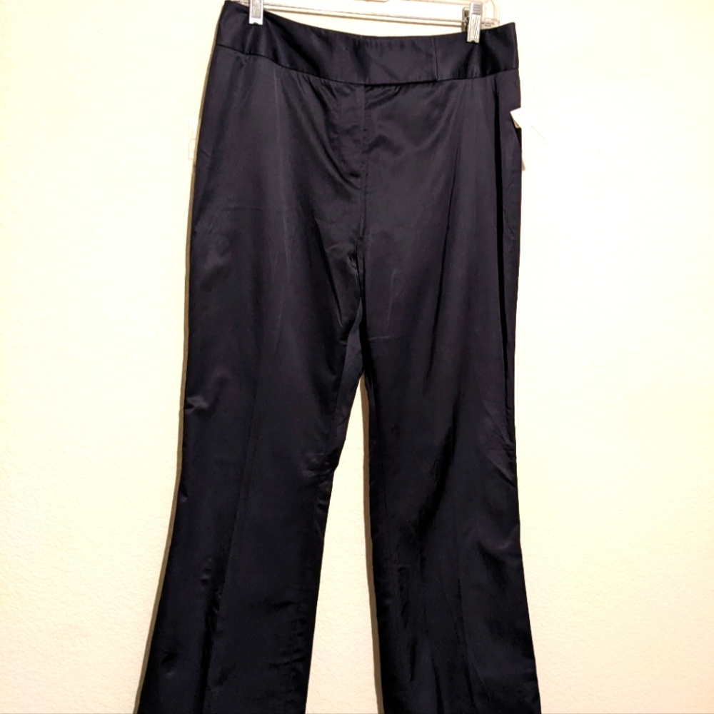 Talbots Straight Leg Black Sateen Dress Pants Sz 10